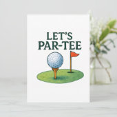 Golf Let’s Par-Tee Party Golf Theme  Kaart (Staand voorkant)