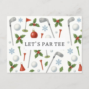 Golf Let's Par t-shirt golf KERSTFEEST voor golfer Briefkaart