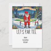 Golf Let's Par t-shirt Kerst met de Kerstman Kaart (Voorkant)