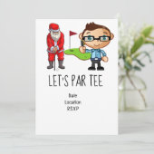 Golf Let's Par t-shirt kerstfeest voor docent Kaart (Staand voorkant)