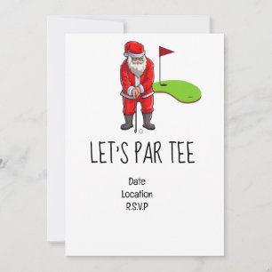 Golf Let's Par t-shirt Kerstfeest voor Golfer Kaart