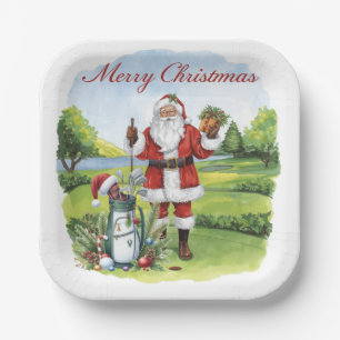 Golf Let's Par t-shirt Kerstthema voor Golfer Papieren Bordje