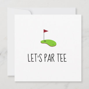 Golf Let's Par t-shirt met golfvlag op groen Kaart