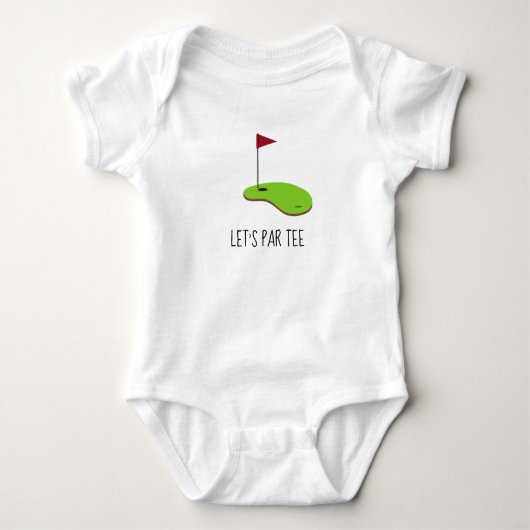 Golf Let's Par t-shirt met golfvlag op groen wit (Voorkant)