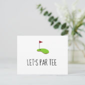 Golf Let's Par t-shirt met golfvlag op groene Invi Briefkaart (Staand voorkant)