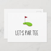 Golf Let's Par t-shirt met golfvlag op groene Invi Briefkaart (Voorkant / Achterkant)