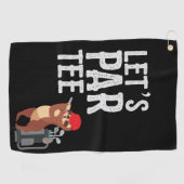 Golf Let's Par T-shirt met slothgolfer Golfhanddoek (Horizontaal)