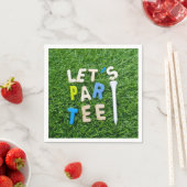 Golf Let's Par t-shirt met wit t-shirt is groen Servet (Insitu)