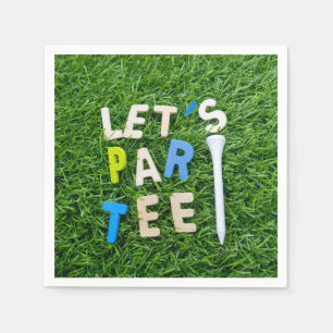 Golf Let's Par t-shirt met wit t-shirt is groen Servet