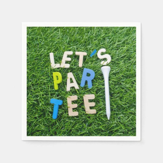 Golf Let's Par t-shirt met wit t-shirt is groen Servet (Voorkant)