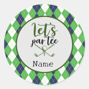 Golf Let's Par T-shirt voor Golfer Party Ronde Sticker