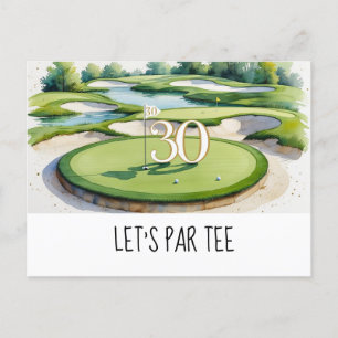 Golf Let's Par tee 30ste verjaardag voor golfer fe Briefkaart