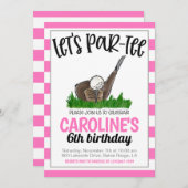 Golf Let's Par-tee Anniversaire Invitation (Devant / Derrière)