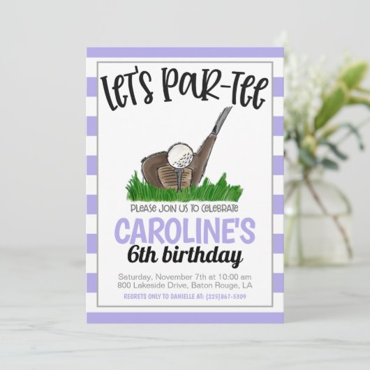 Golf Let's Par-tee Anniversaire Invitation (Debout devant)