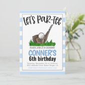 Golf Let's Par-tee Anniversaire Invitation (Debout devant)