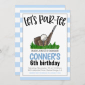 Golf Let's Par-tee Anniversaire Invitation (Devant / Derrière)