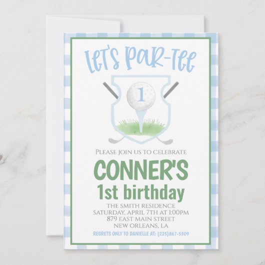 Golf Let's Par-tee Birthday Invitation (Devant)