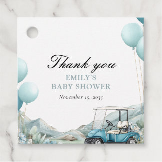 Golf Let's Par-tee Blue Baby Shower Bedankjes Labels