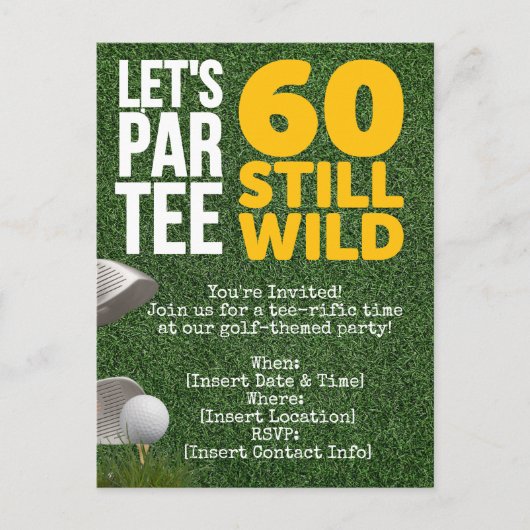 Golf Let's Par tee-feest 60e verjaardag golfer Briefkaart (Voorkant)