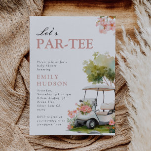 Golf Let's Par-tee Meisje Baby Shower Kaart