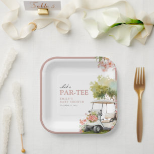 Golf Let's Par-tee Meisje Baby Shower Papieren Bordje