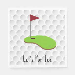 Golf Let's Par tee met golfvlag op groene witte  Servet
