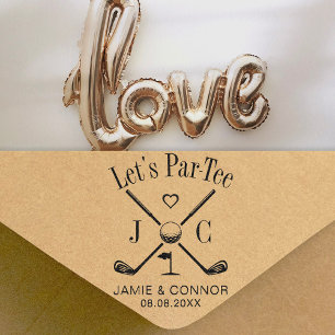 Golf Let's Par-Tee Trouw Save the Date Rubberstempel