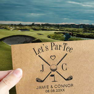 Golf Let's Par-Tee Trouw Save the Date Zelfinktende Stempel