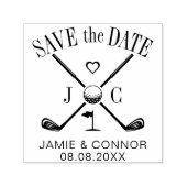 Golf Let's Par-Tee Wedding Save the Date Zelfinktende Stempel (Design)