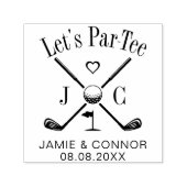 Golf Let's Par-Tee Wedding Save the Date Zelfinktende Stempel (Design)
