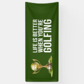 Golf Leven is beter je golf golfer partij Spandoek (Verticaal)