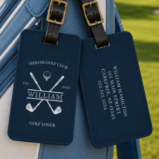 Golf Liefhebber Cross Club Donkerblauw Bagagelabel