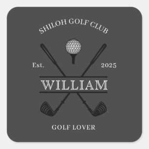 Golf Liefhebber Kruis Club Vierkante Sticker