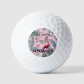 Golf liefhebbers persoonlijke kerst flamingo golfballen (Voorkant)