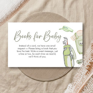 Golf Little Putter Baby Shower Boeken voor Baby Informatiekaartje