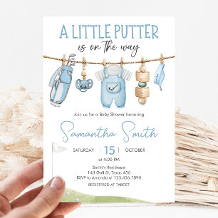 Golf Little Putter Baby Shower Kaart