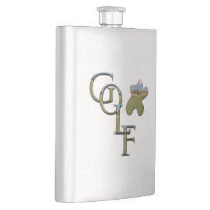Golf Logo en cursus, klassieke heupkolf Flacon