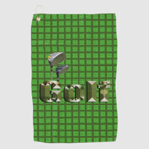 Golf-Logo en golfbrekers op groen gecontroleerd me Golfhanddoek