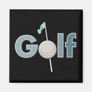 Golf Logo Met Golfbal en Vlaggensporten Magneet
