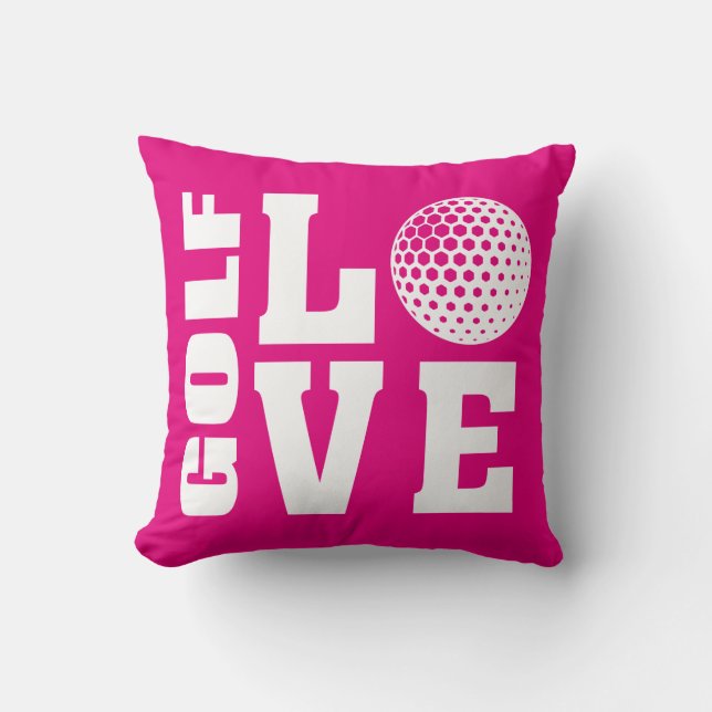 Golf Love Pink Kussen (Voorkant)