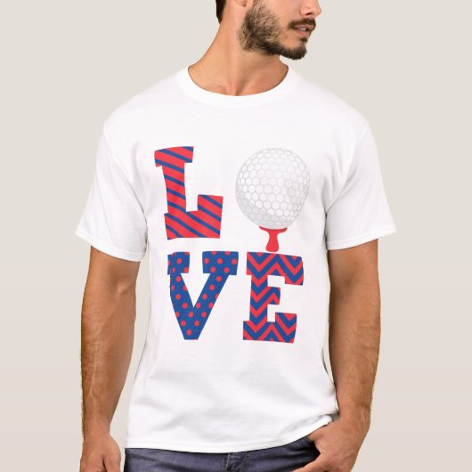 Golf Love Word Art T-shirt (Voorkant)