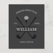 Golf Lover Cross Club Naam Stationery (Voorkant)