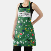 Golf Lover Pattern Custom Chef Golfer Name Apron Schort (Insitu)