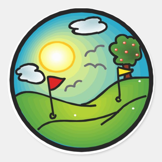 Golf Lover Ronde Sticker (Voorkant)