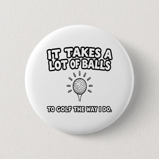 Golf Lover T-Shirt Design Ronde Button 5,7 Cm (Voorkant)