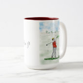 Golf Lovers Tweekleurige Koffiemok (Voorkant rechts)