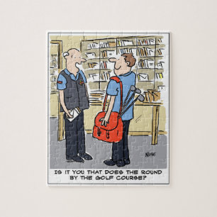 Golf Loving Postman Cartoon Legpuzzel