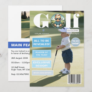 Golf Magazine Omslagfoto Jongen Verjaardagsfeestje Kaart