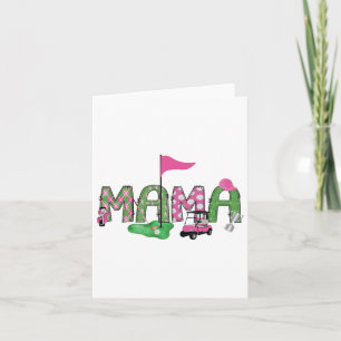 Golf Mama roze gat in een golf 1e verjaardag meisj Kaart
