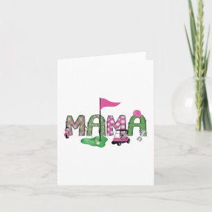 Golf Mama roze gat in een golf 1e verjaardag meisj Kaart